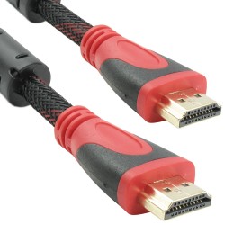 Καλώδιο HDMI Μ/Μ OEM, 1.8m, Πλεξούδα και Φερριτή - 18018