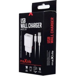 Maxlife Wall charger MXTC-01 USB Fast Charge 2.1A + lighting cable white