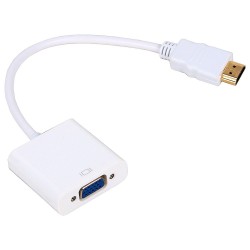 Μετατροπέας HDMI M - VGA F 0.15m, No brand, Λευκό